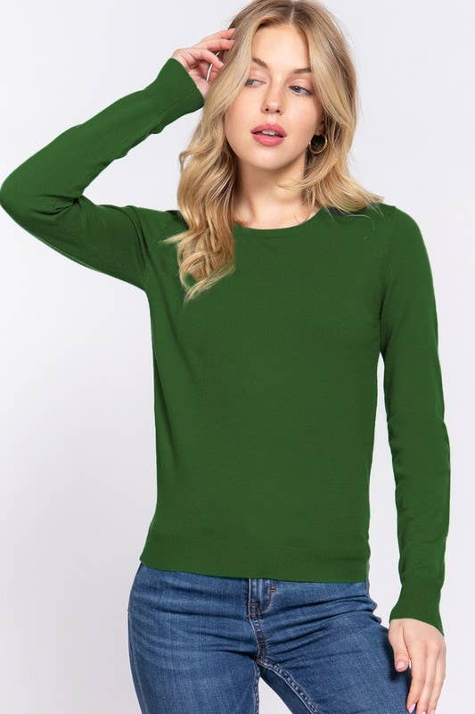 Long Sleeve Crew Neck Basic Sweater