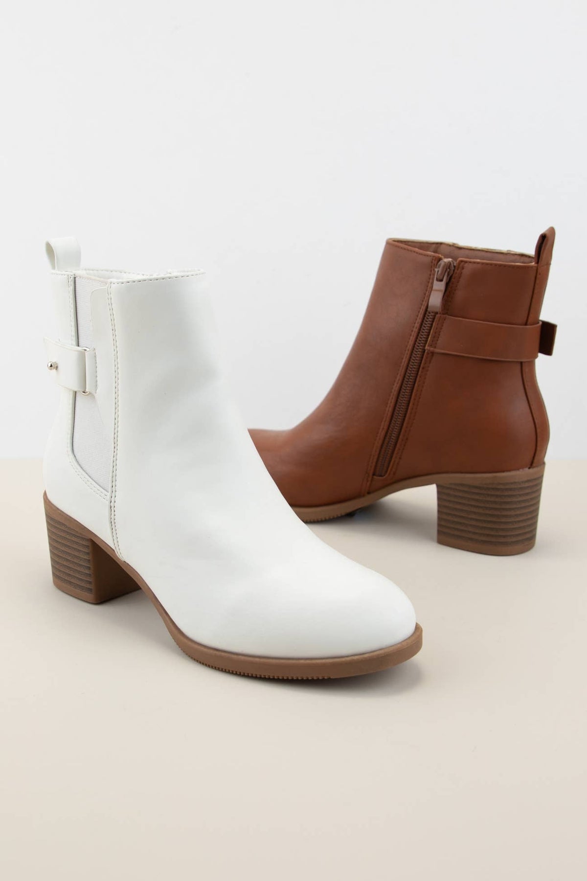 Chelsea Almond Toe Ankle Buckle Strap Boots