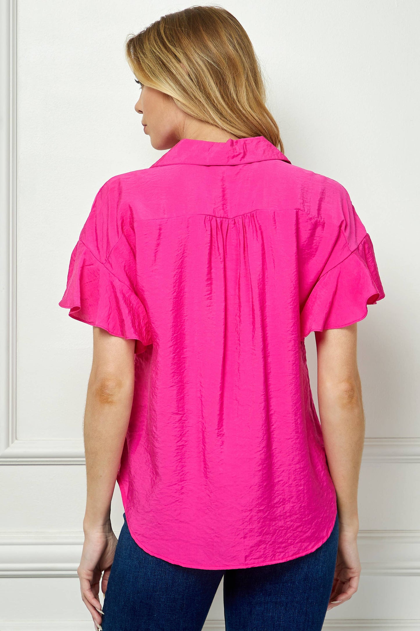 Softly Feminine Ruffle Sleeve Blouse