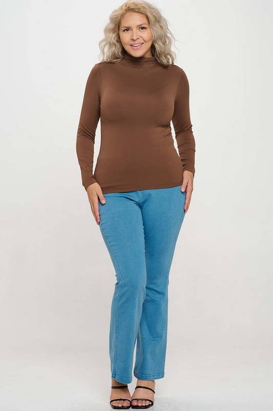 Bare Essential Seamless Mock Neck Long Sleeve Top