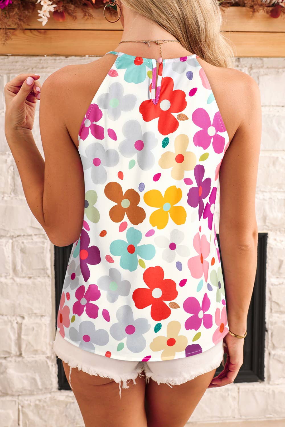 Women Casual Multicolor Floral Print Tank Top