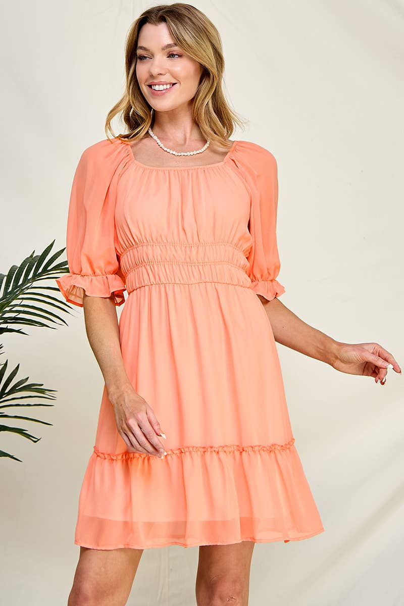 Bohemian Chiffon Smocking Dress