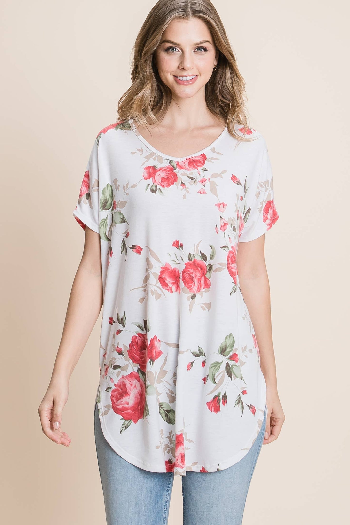 Loose Fit Floral Tunic