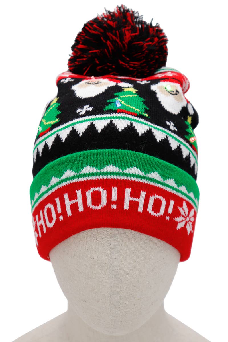 Christmas Led Light-Up Single Pom Beanie