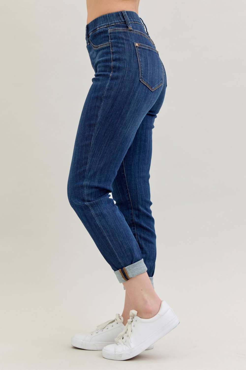 Judy Blue High Waisted Pull-on Double Cuff Slim