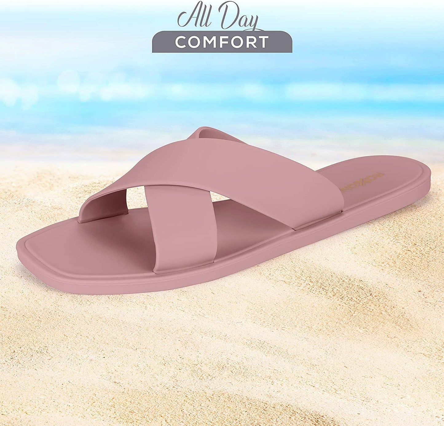 Women's Matte Colored Criss Cross Strap Sandal