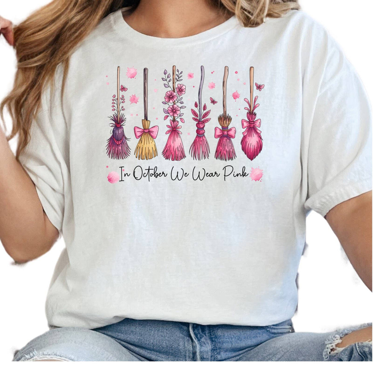 In October We Wear Pink Graphic Tee