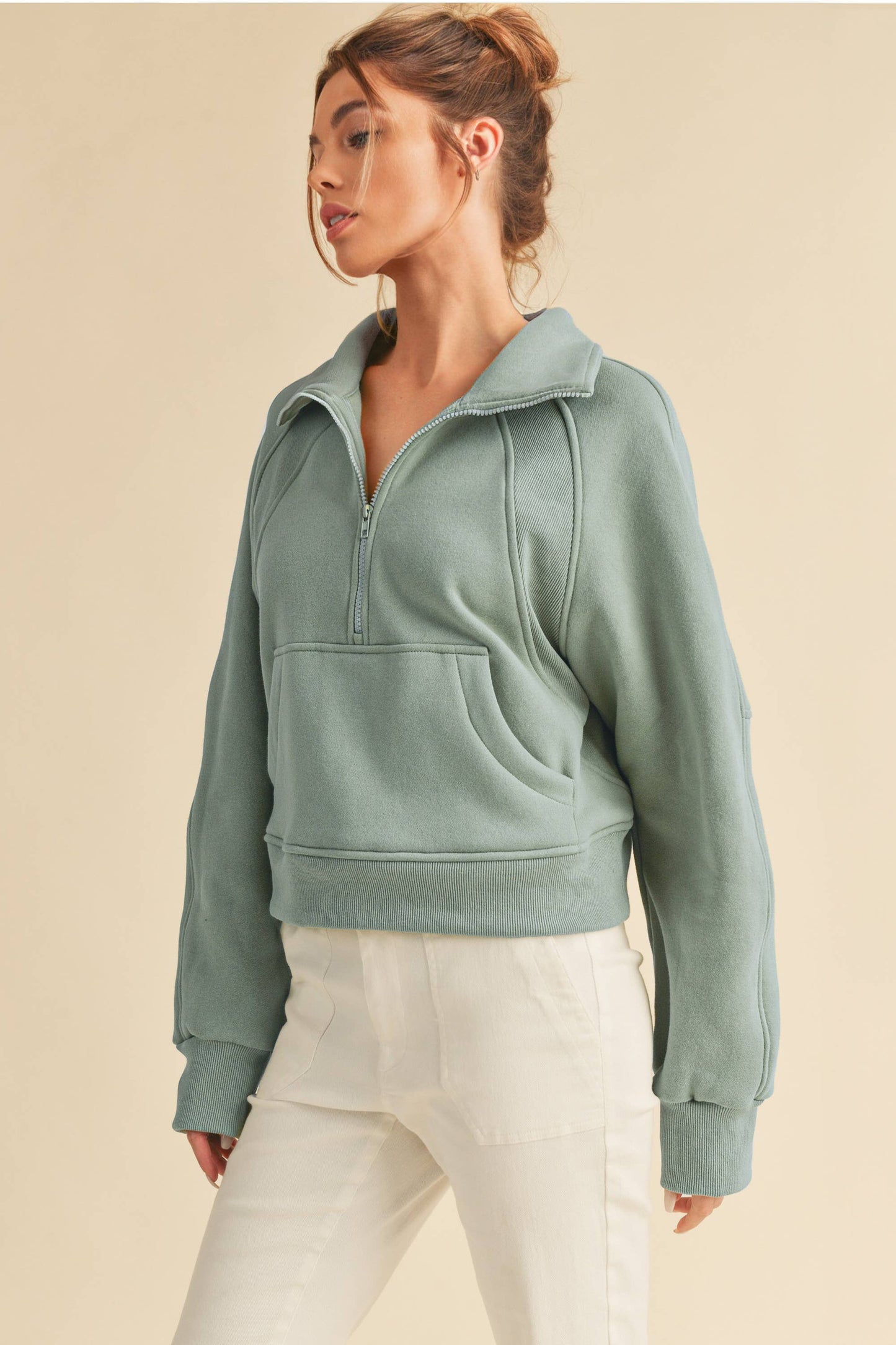 Dove Funnel Neck Half Zip