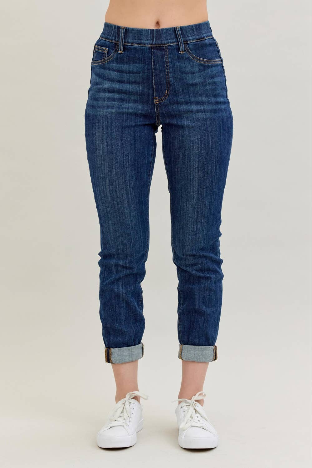 Judy Blue High Waisted Pull-on Double Cuff Slim