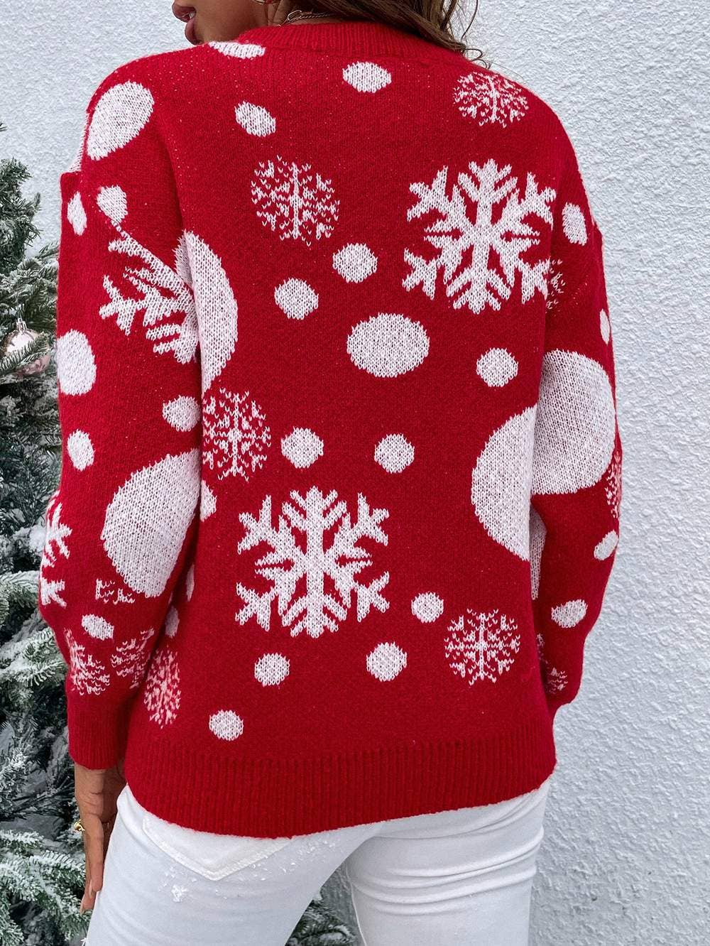 Christmas Pattern Drop Shoulder Sweater