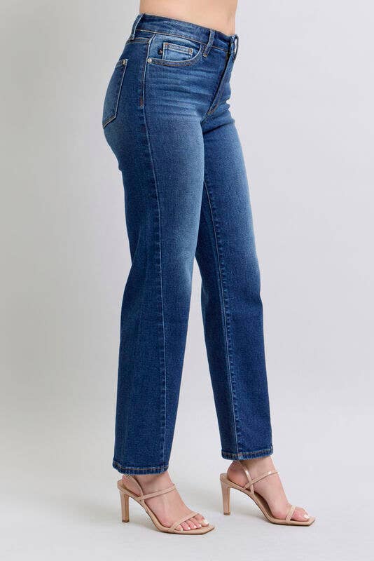 Judy Blue Mid Rise Side Seam Detail Straight Fit