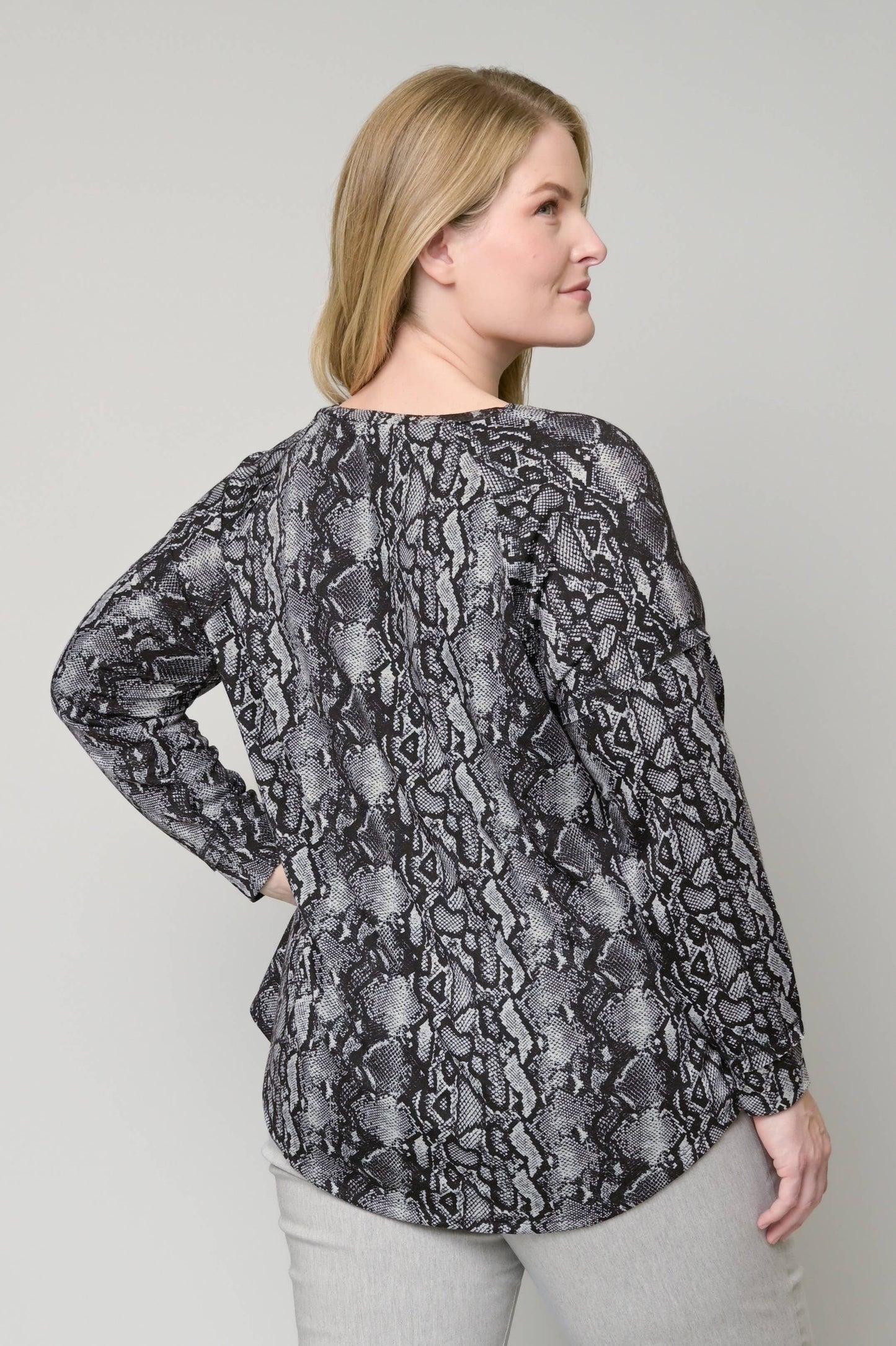 French Terry Printed Top Plus Size