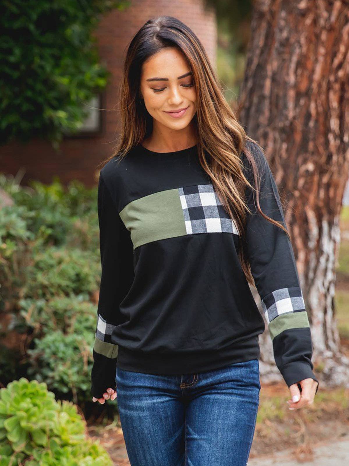 The Bonnie Colorblock Plaid Top