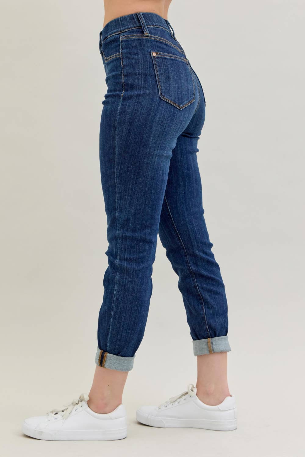 Judy Blue High Waisted Pull-on Double Cuff Slim
