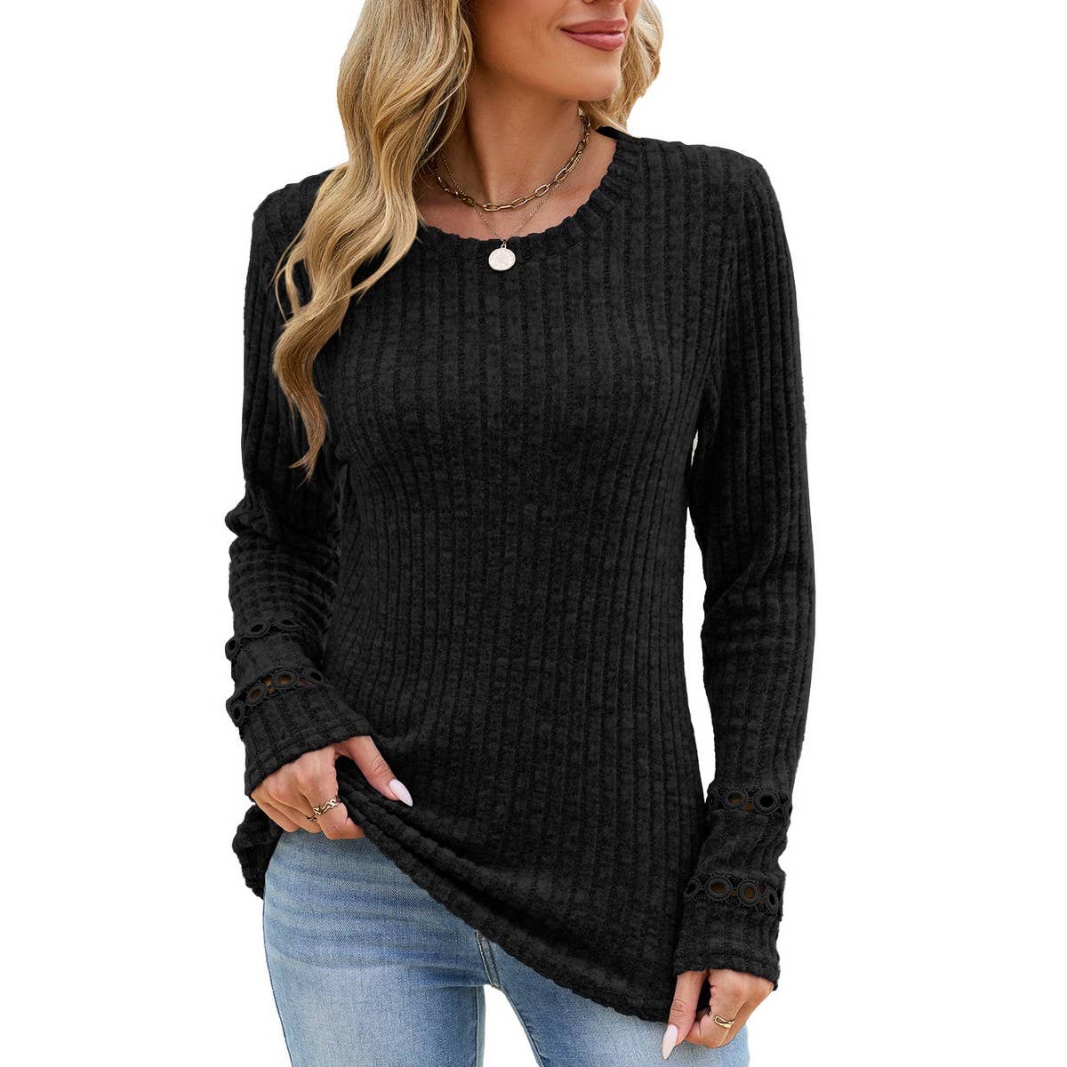 Women's V Neck Plaid Sweatshirt
