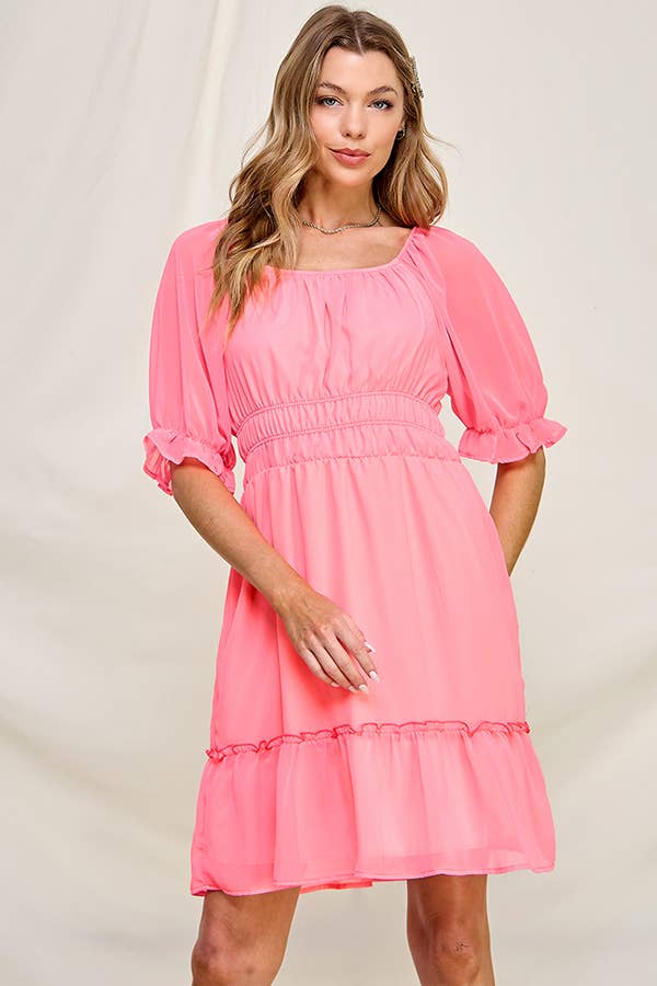 Bohemian Chiffon Smocking Dress