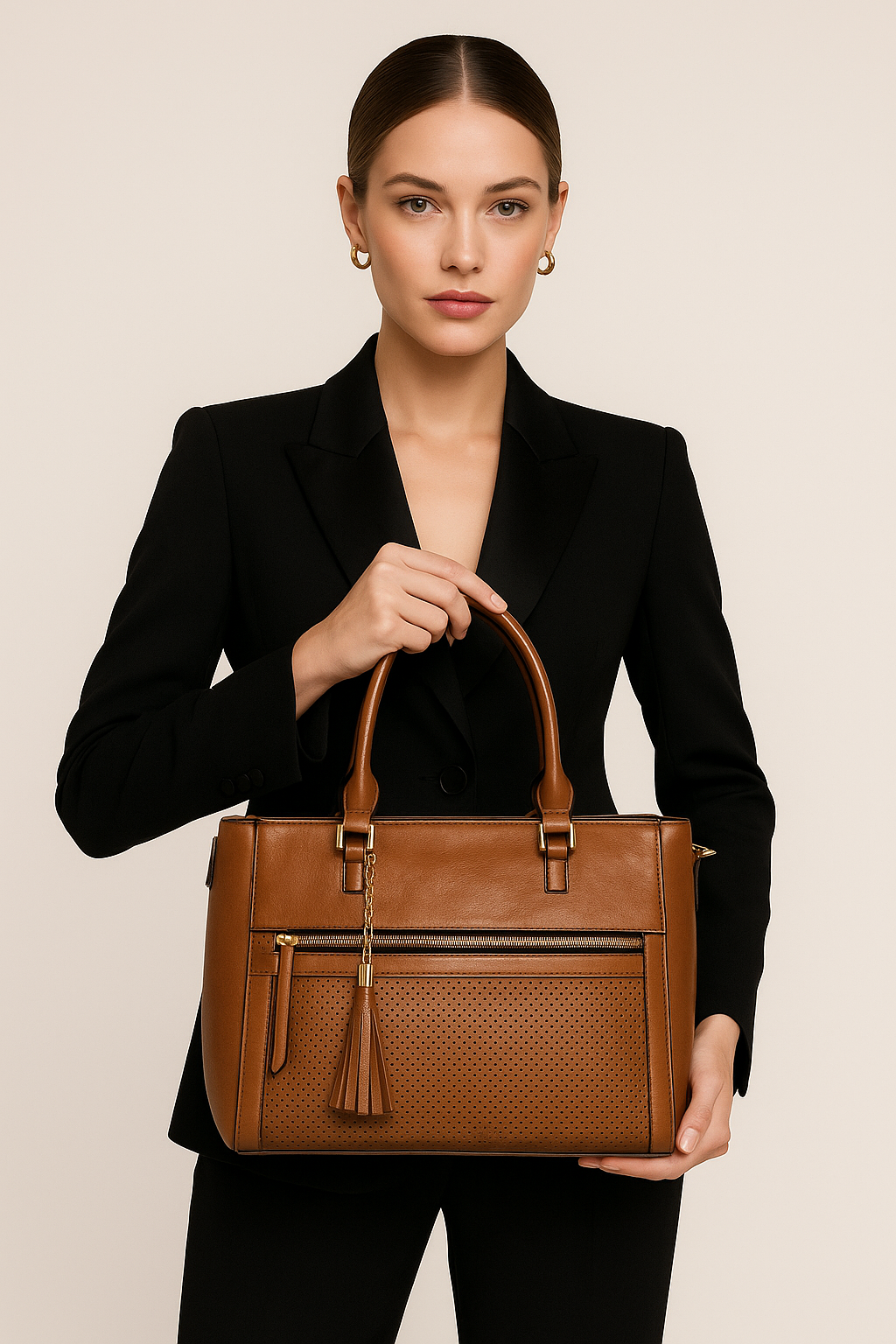 Faux Leather Satchel Bag