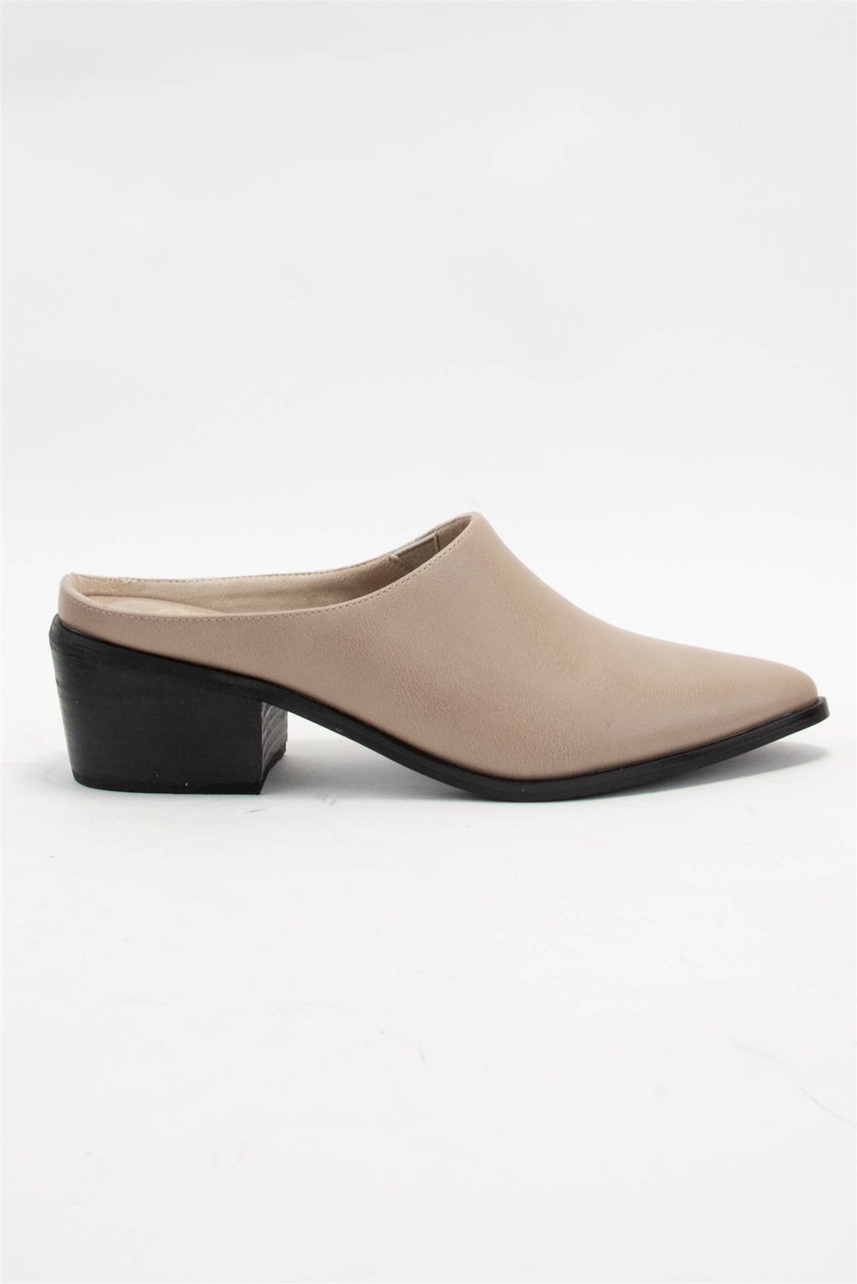 Gina Pointed Toe Mule Bootie with Stacked Heel