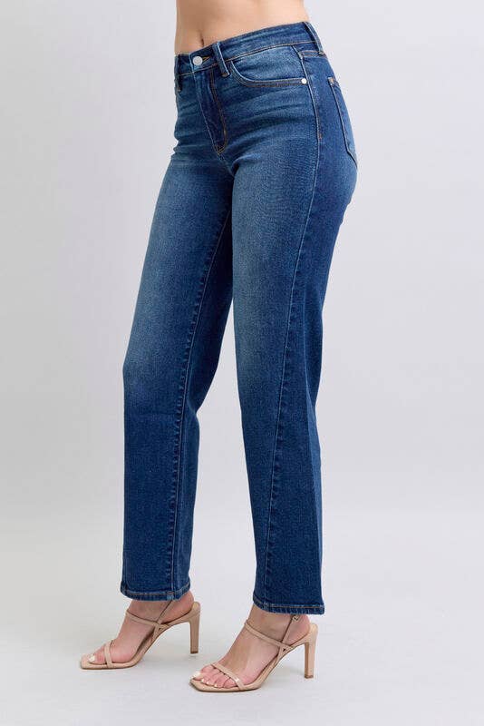 Judy Blue Mid Rise Side Seam Detail Straight Fit