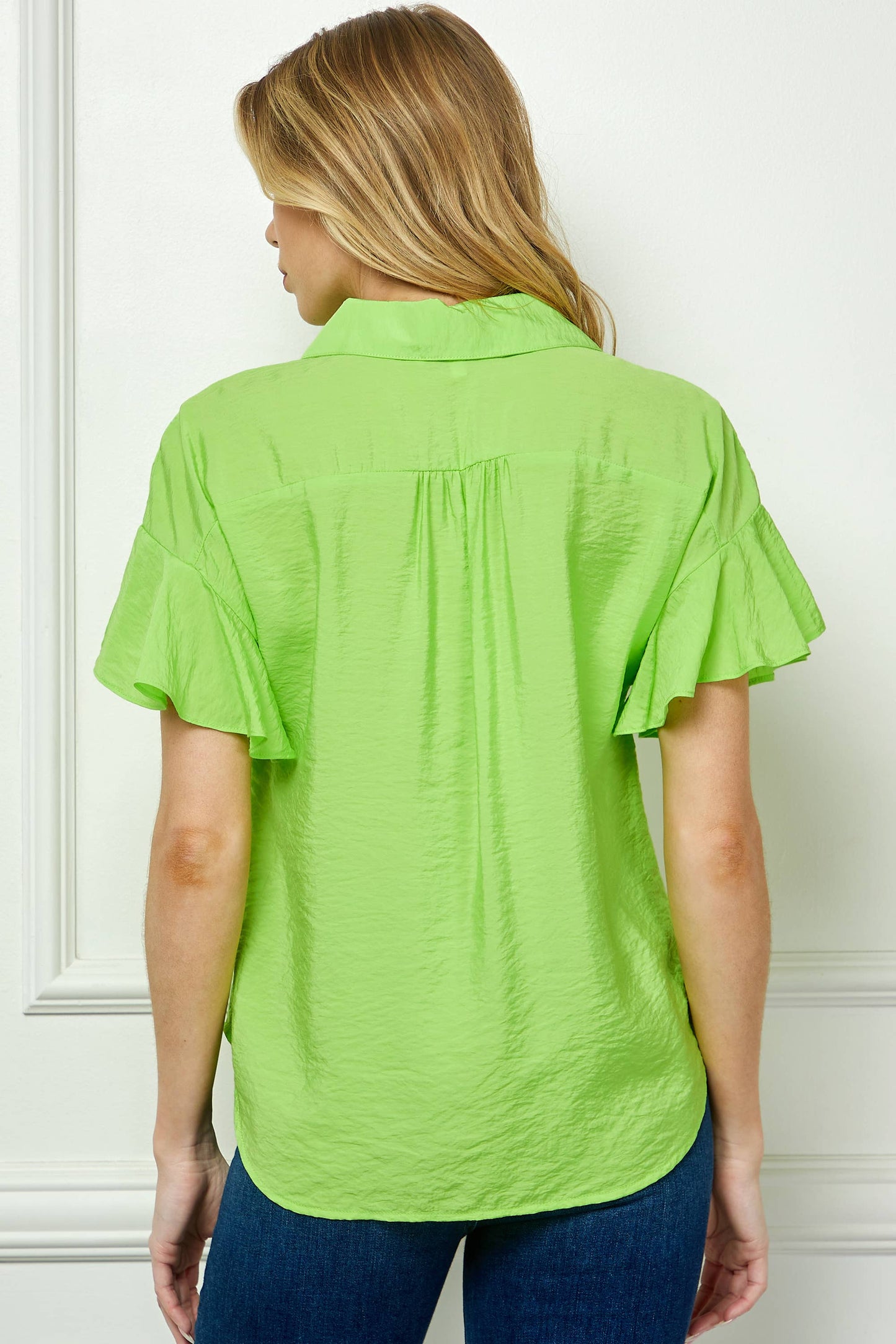Softly Feminine Ruffle Sleeve Blouse