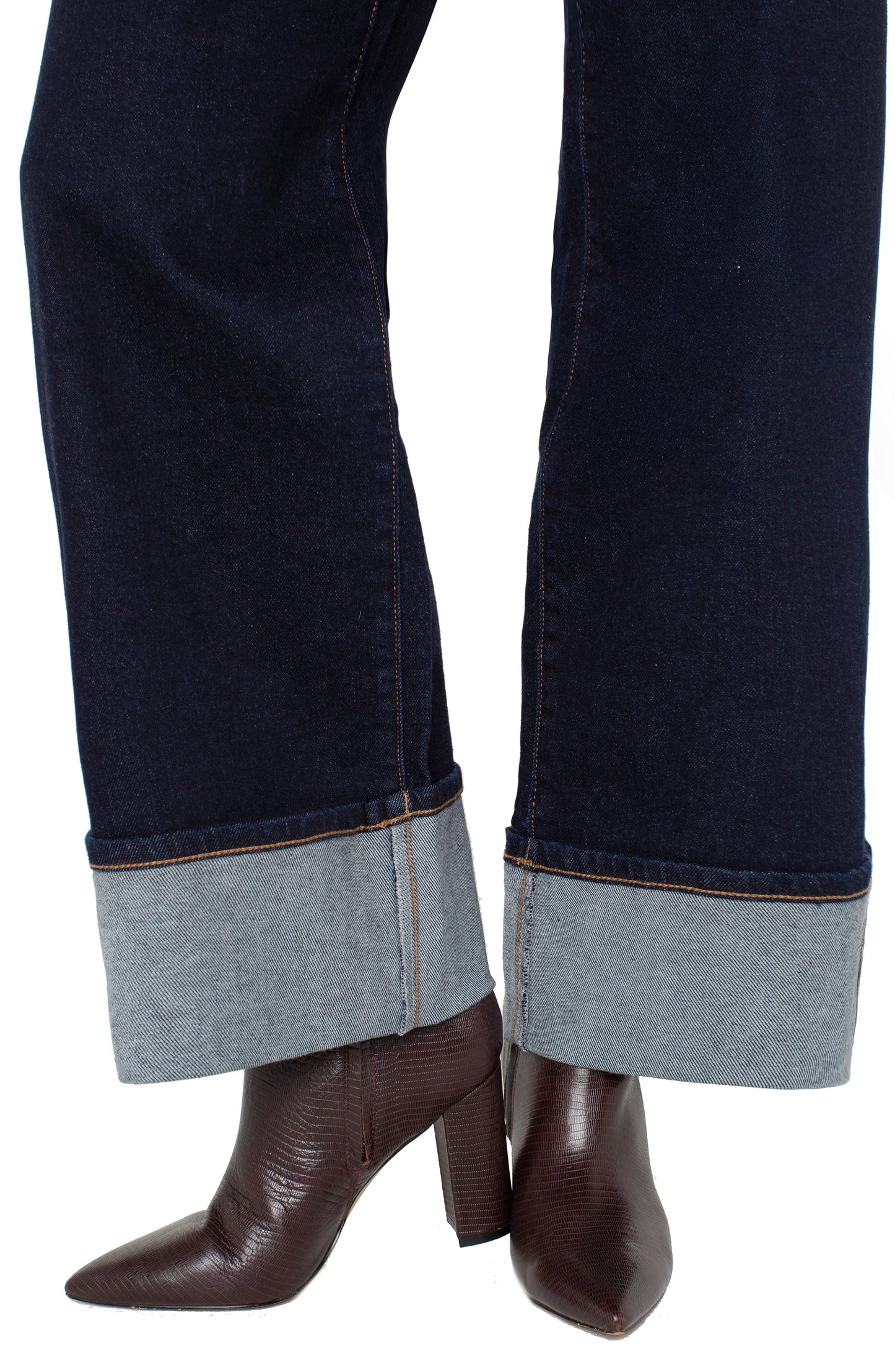 Liverpool Morgan Cuffed Wide Leg (30" inseam) (Indigo Rinse)