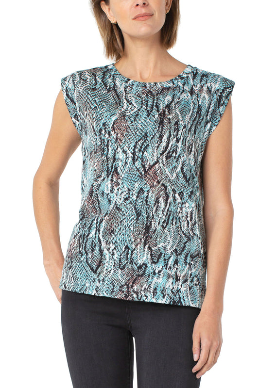 Liverpool Crewneck Sleeveless Knit Tee (modern snake print)