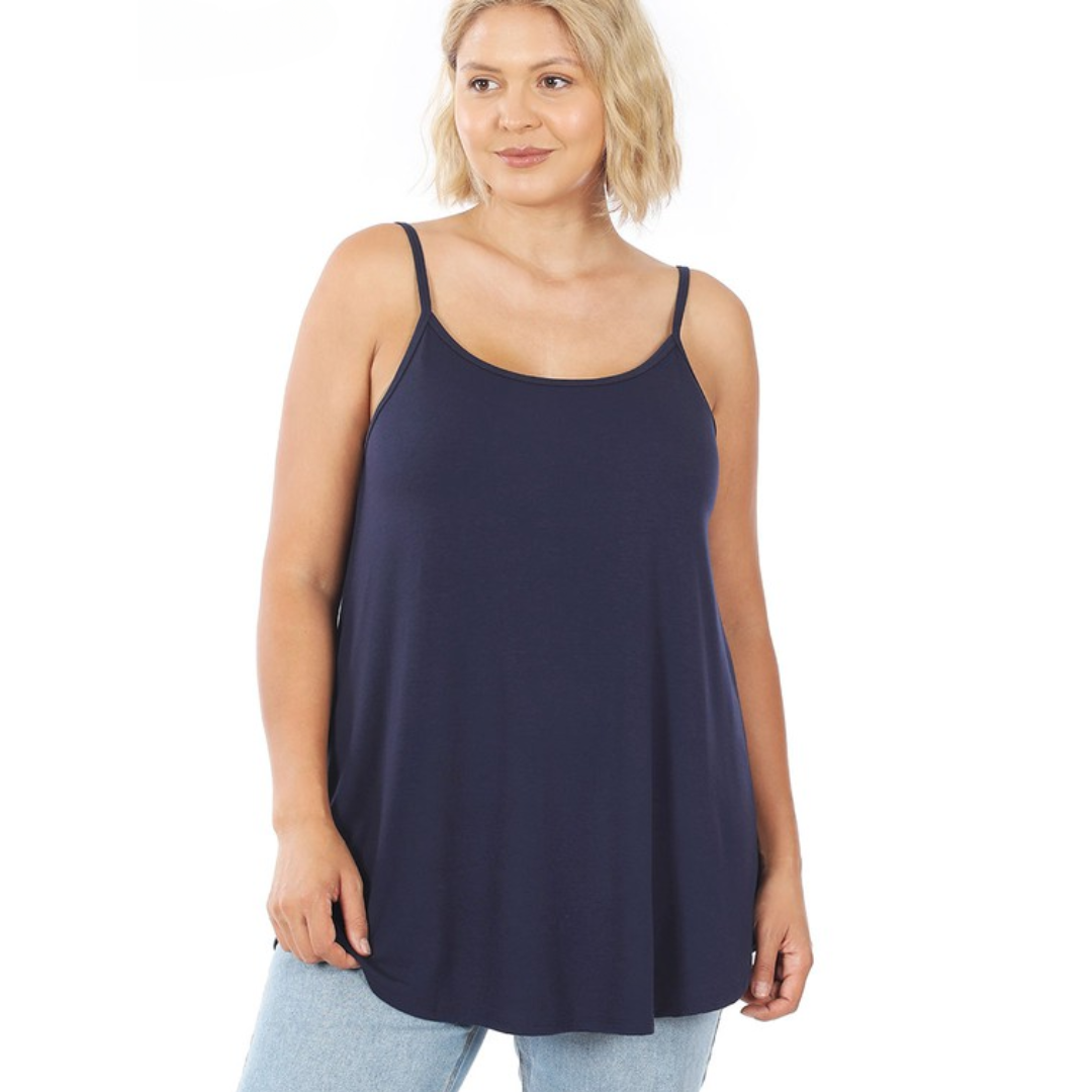 Plus Size Reversible V-Neck and Scoop Neck Cami