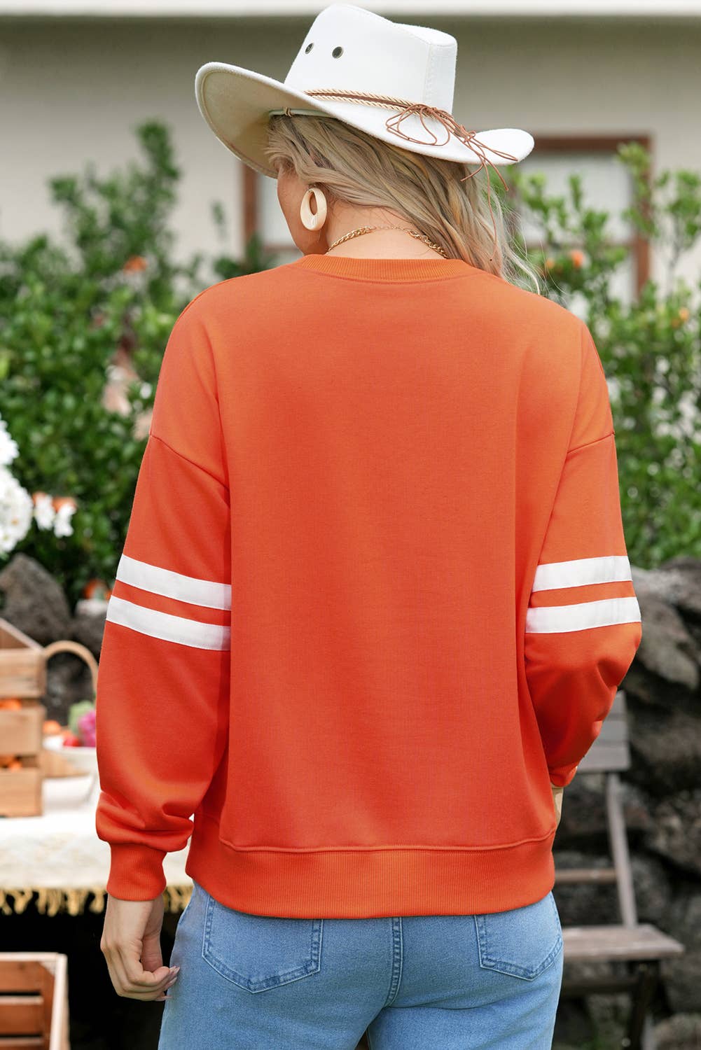 Varsity Stripe Drop Shoulder Oversize Sweatshirt
