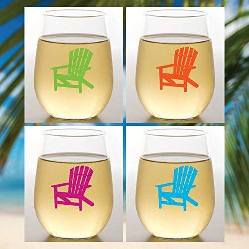 Adirondack Chairs Unbreakable Tritan Plastic Wine Glasses