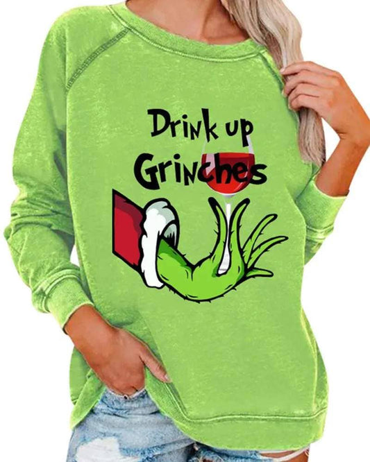 Drink Up Grinch Long Sleeve Sweatshirt