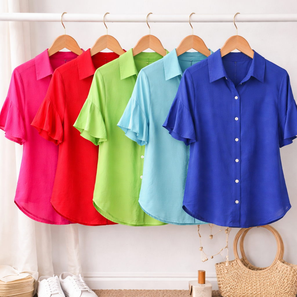 Softly Feminine Ruffle Sleeve Blouse