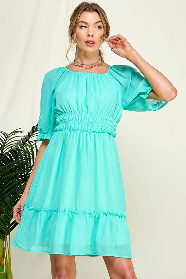 Bohemian Chiffon Smocking Dress