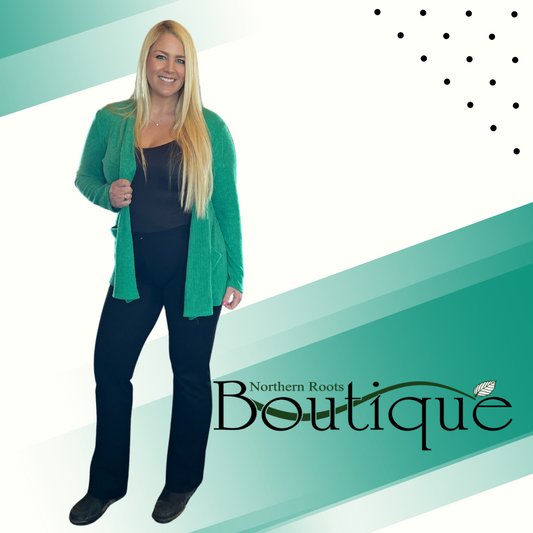 Plus Size Heather Ribbed Cardigan with Pockets
