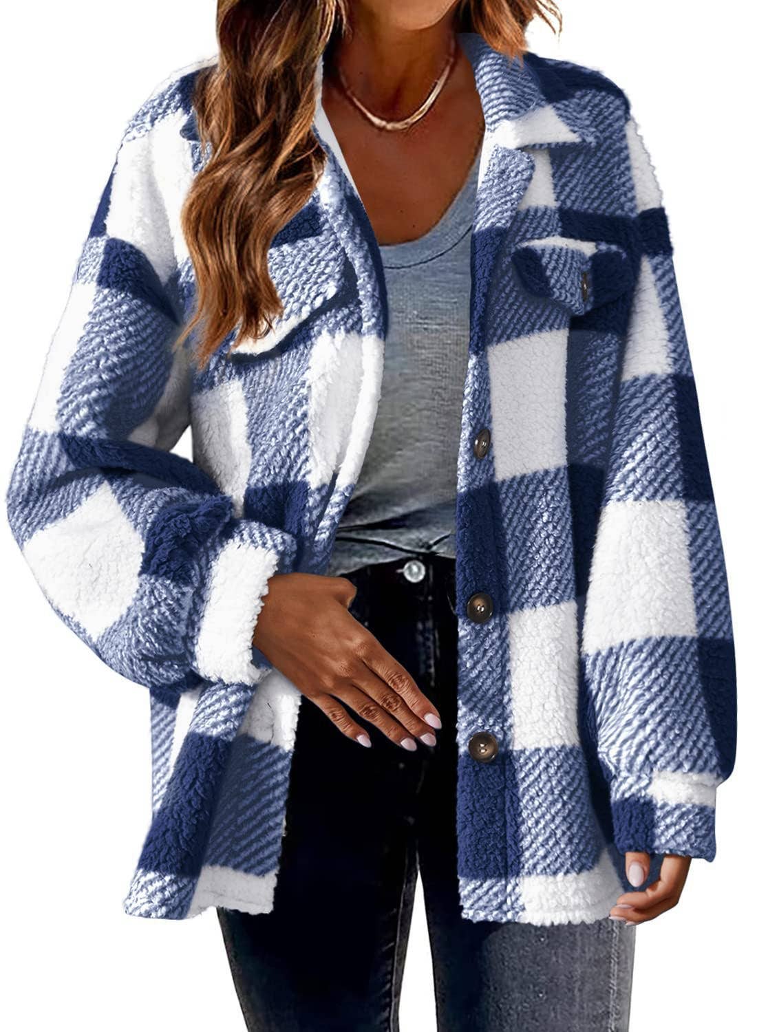 Plaid Sherpa Shacket Jacket
