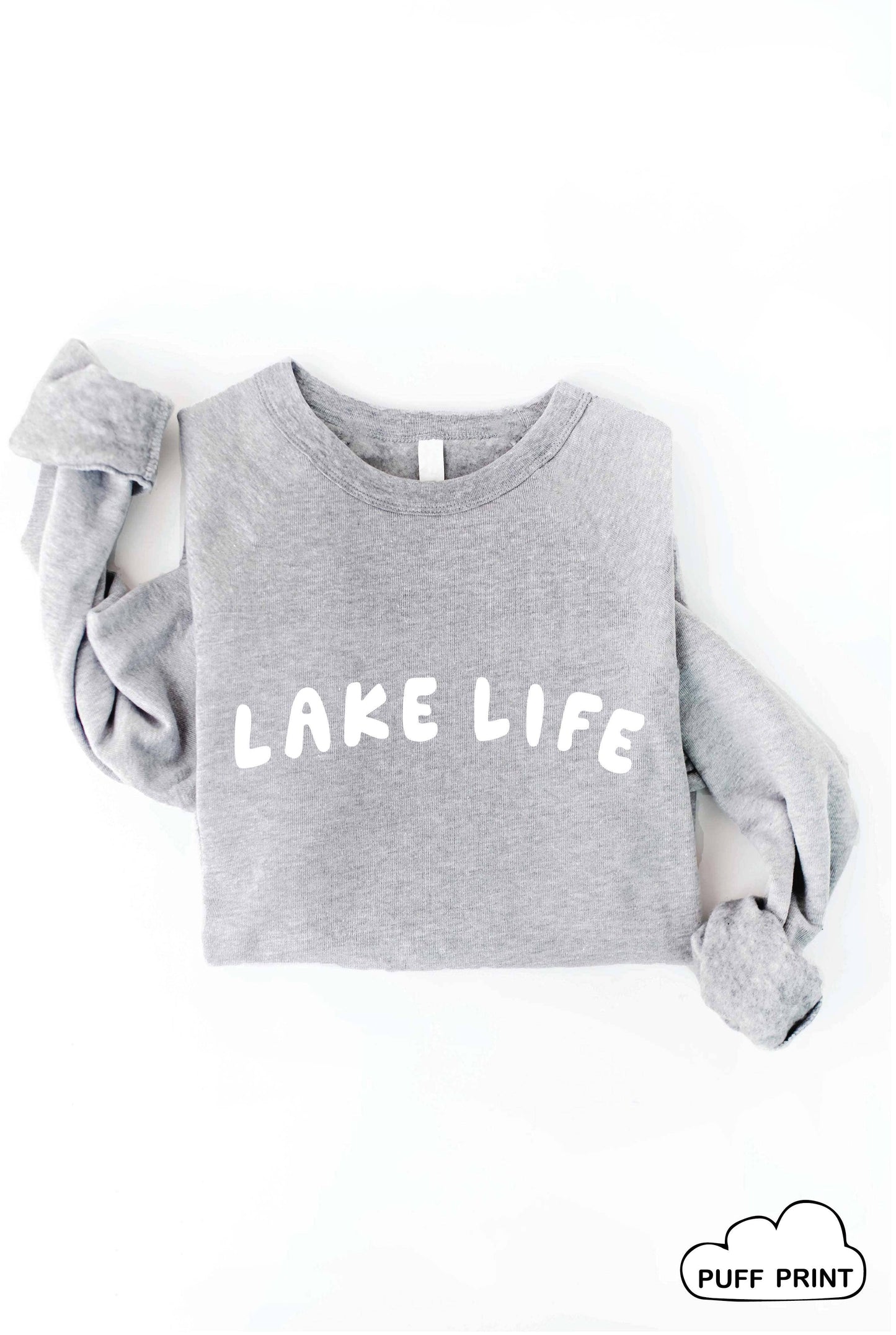 Lake Life Puff Print Graphic Sweatshirt