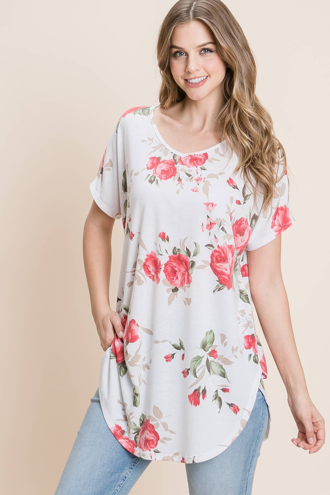 Loose Fit Floral Tunic