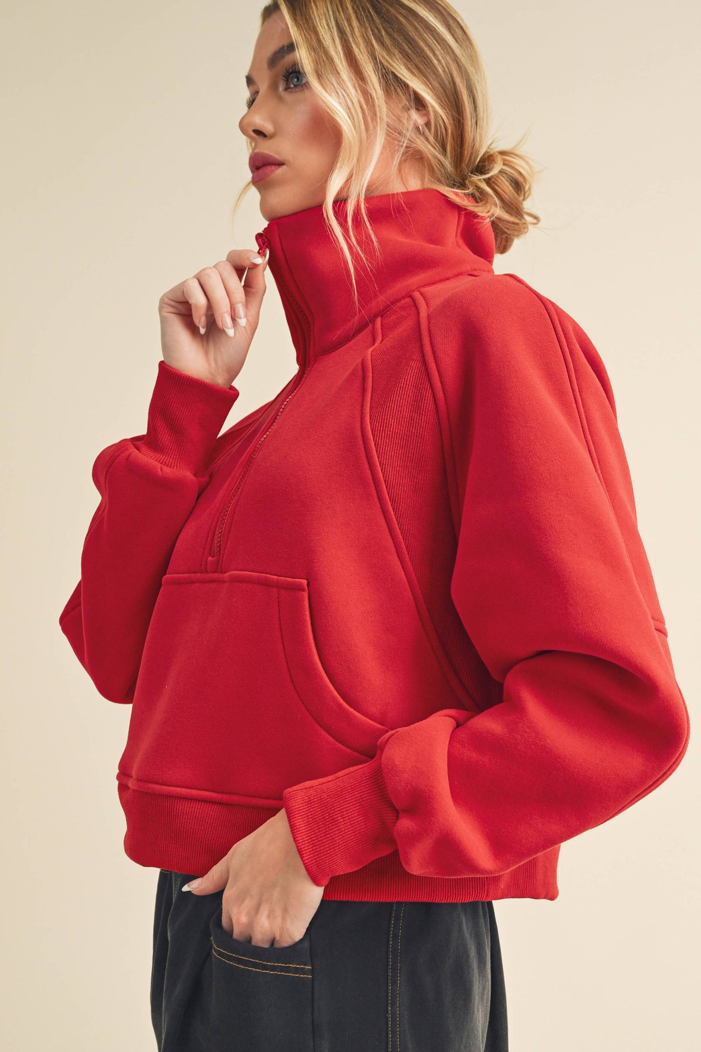 Dove Funnel Neck Half Zip