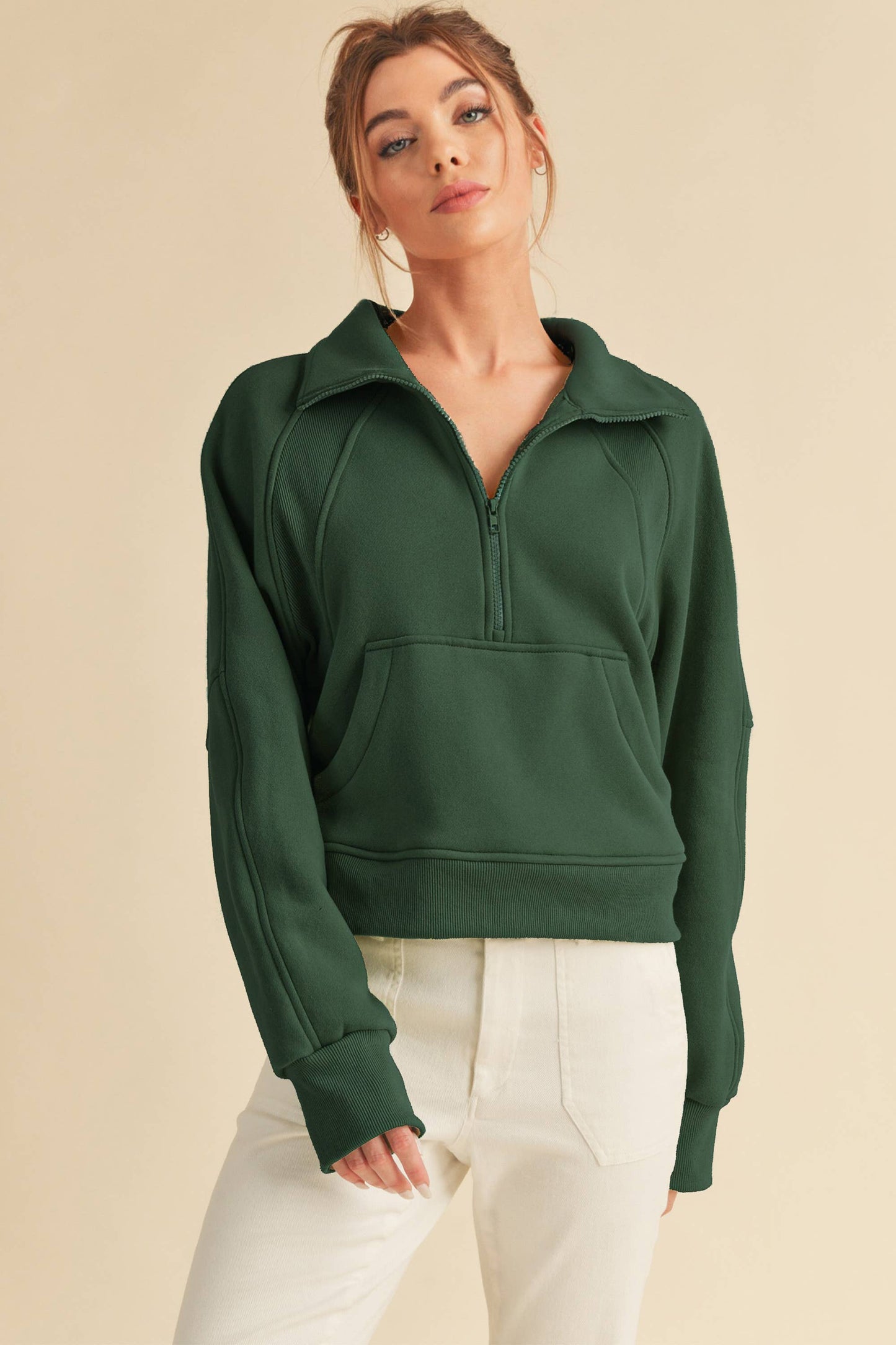 Dove Funnel Neck Half Zip