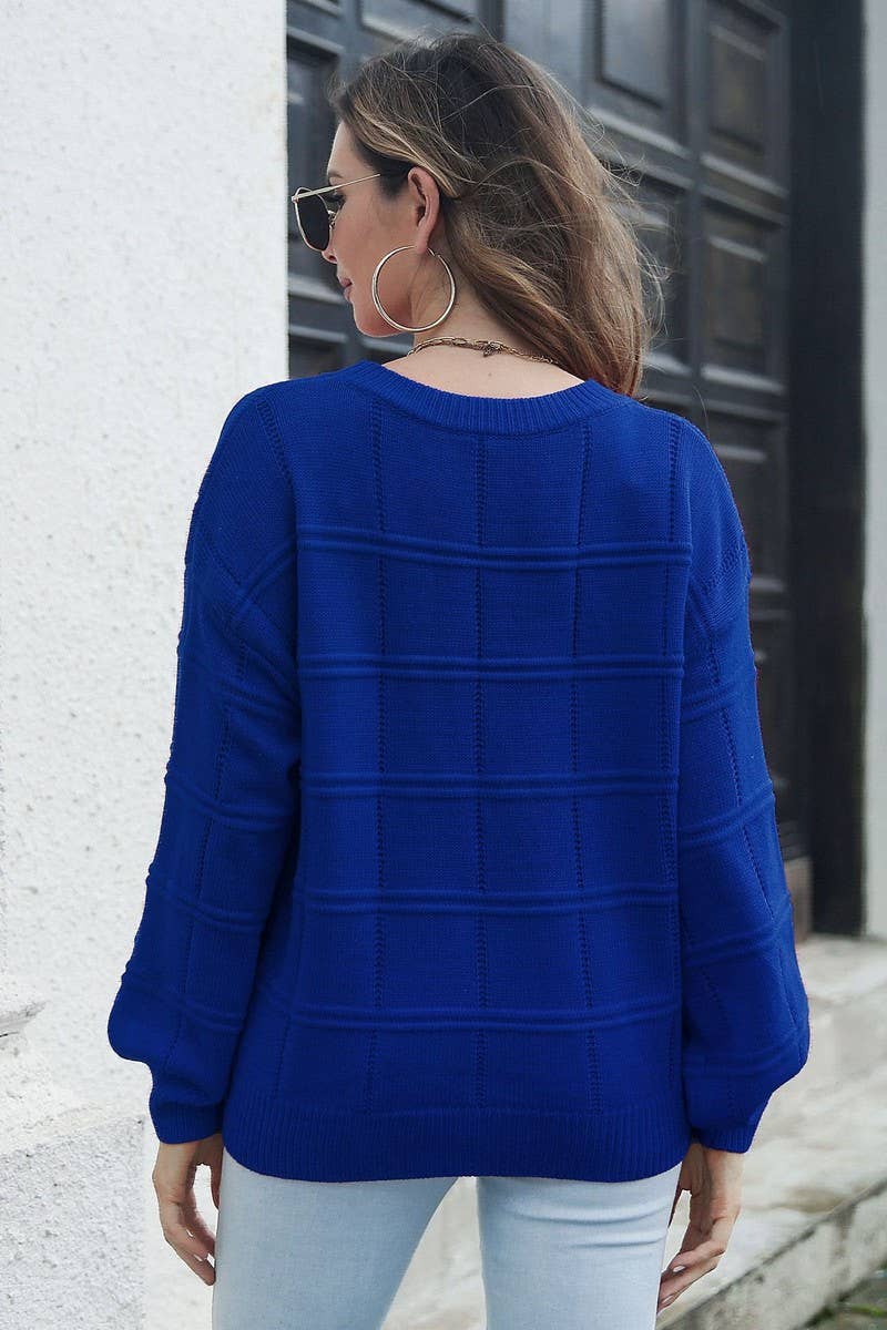 Crew Neck Long Sleeve Pullover Sweater
