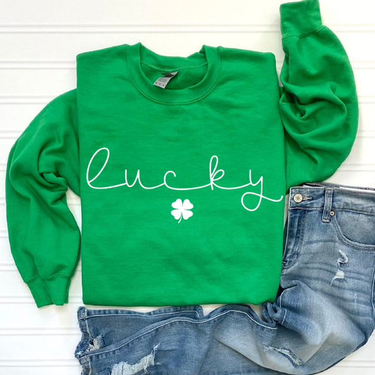 St Patrick's Day Lucky 4 Leaf Clover Sweatshirt