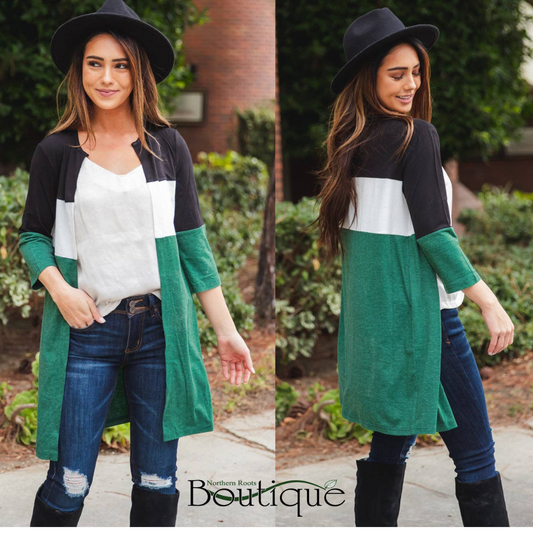 3/4 Sleeve Finn Colorblock Cardigan
