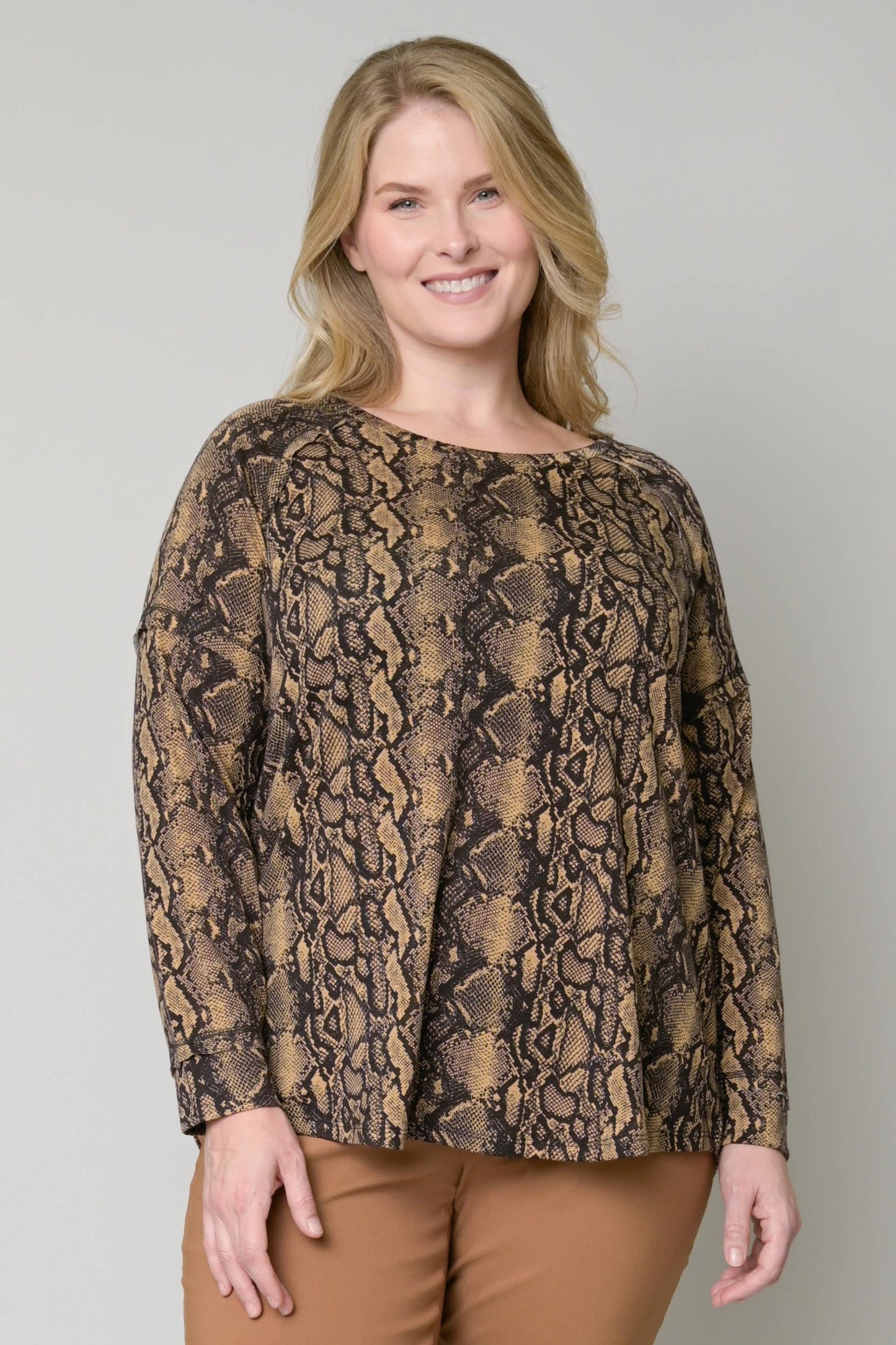 French Terry Printed Top Plus Size