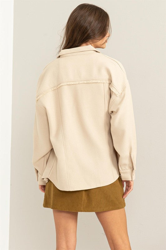 Endlessly Chic Fray Detail Shacket