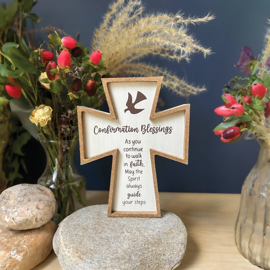 Confirmation Framed Standing Cross Plaque 