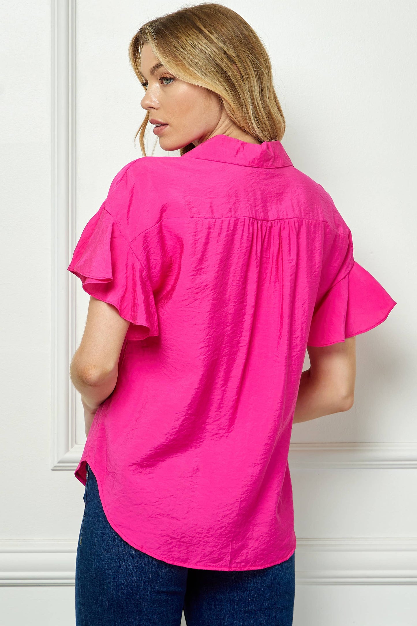 Softly Feminine Ruffle Sleeve Blouse