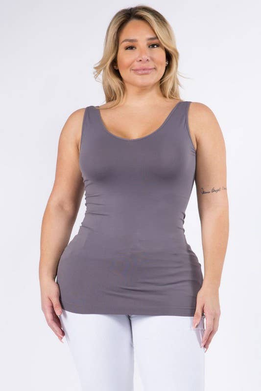 Reversible V or U Neckline Seamless Tank (One Size & Plus Size)