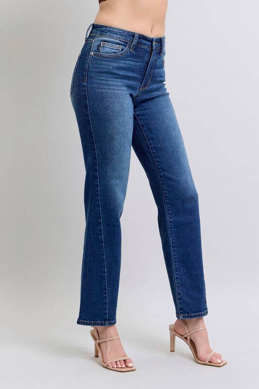 Judy Blue Mid Rise Side Seam Detail Straight Fit