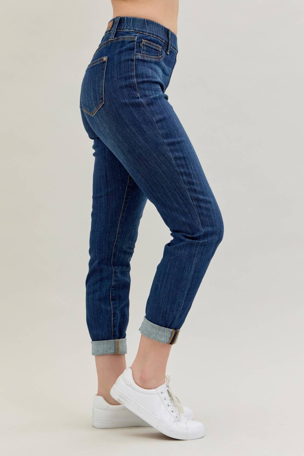 Judy Blue High Waisted Pull-on Double Cuff Slim