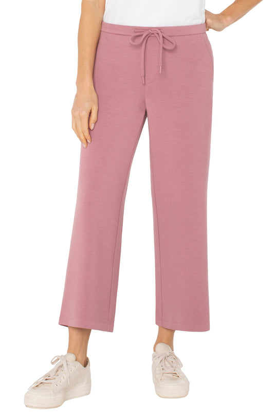 Liverpool Pull-on Wide Leg Crop Trouser (25" inseam) (Dried Lavender)