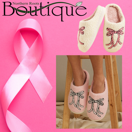 Large Ribbons Breast Cancer Awareness Slippers